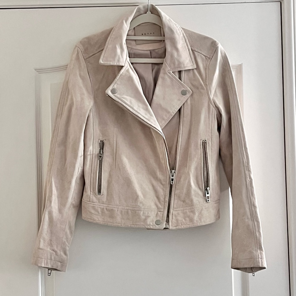 BlankNYC Suede Moto Jacket Cream / White Small